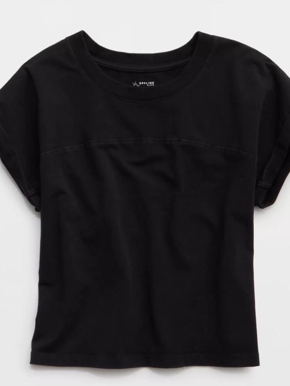 Offline By Aerie Black OG Cotton Muscle T-Shirt